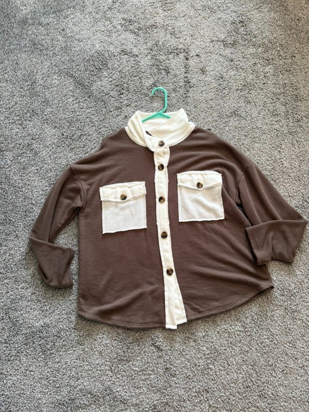 NWT Brown and White Button Jacket